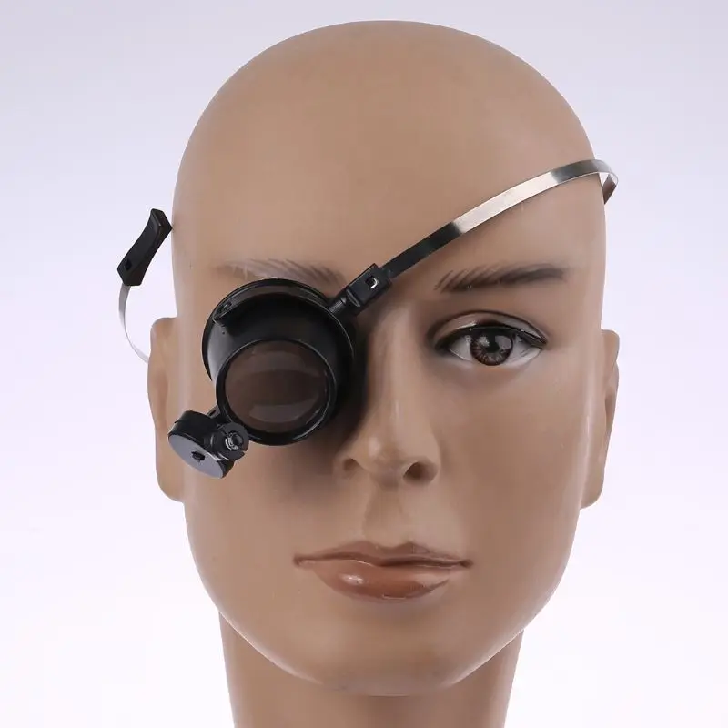 Magnifying Glass 15X Monocular Glass Magnifier Watch Jewelry Repair Tools LED watch clock loupe lens
