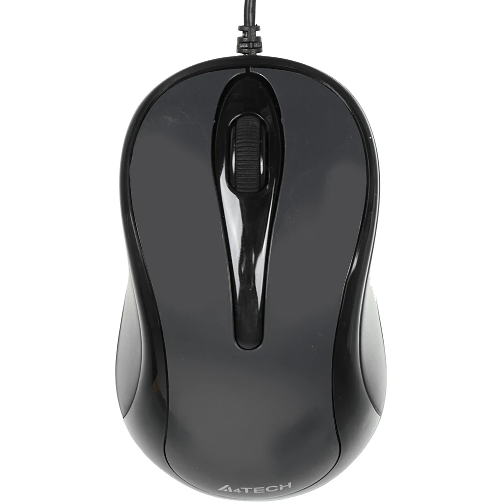 Мышь A4 N-350 серый оптическая(1000dpi) USB для ноутбука(2but