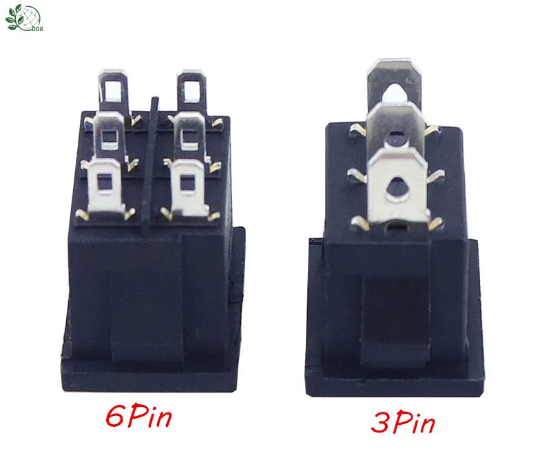 5Pcs SPD On/Off/On Mini Black 3 Pin Rocker Swich AC 6A/250V 10A/125V AD 
