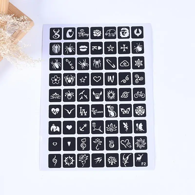 Henna Tattoo Stickers Stencils Glitter Tattoo Stencil Flower Cute Girl Small Drawing Template Butterfly Woman Kids Cartoon Y4N8