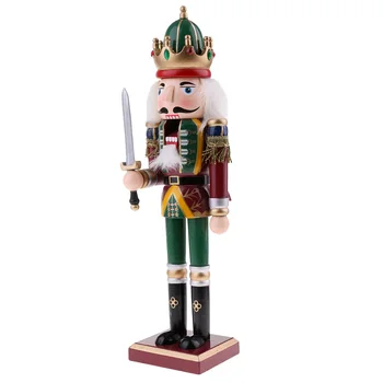 

Handpainted 30cm Wooden Nutcracker King Soldier Figures Figurine Home Ornaments Kids Christmas Gift #1