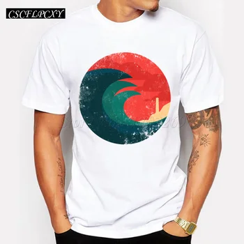 

Asian Size Art design Wild Ocean men t shirt retro printed male tee shirts vintage style short sleeve casual novelty cool tops