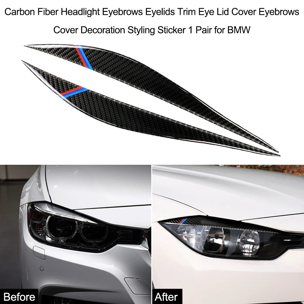 Карбоновое волокно фары Брови Веки накладка Крышка для глаз украшение Стайлинг наклейка для BMW F30 F31 F32 F33 F34(2012