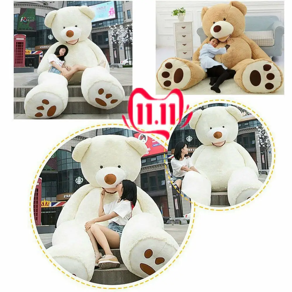 78 Giant Big Teddy Bear Plush Soft Toys Doll Gift White Only Cover with Zipper Teddy 4