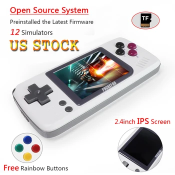 

US STOCK!!-- PocketGo-Video Game Console, 2.4inch IPS screen Mini Retro Game Handheld, portable children game players