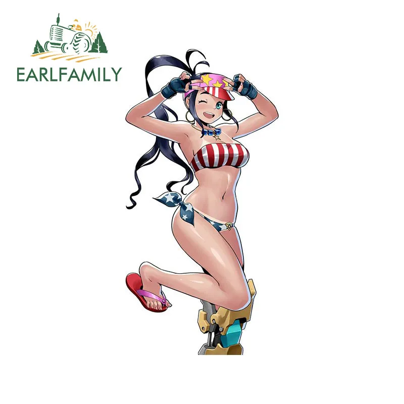 

EARLFAMILY 13 см x 6,5 см для вечной летней Риты, автомобильные наклейки, виниловый материал, водонепроницаемый чемодан, Декор