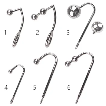 Samox Stainless Steel Anal Hook Prostate Massage Gay Butt Plug with Ball Metal Anal Plug Dilator Sex Toys for Men and Women 6
