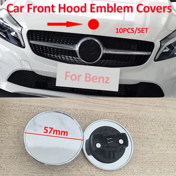 

10pcs 57mm Car Front Hood Emblem Cap Auto Head Bonnet Label Cover For W211 W203 W204 W124 W201 W202 W212 W220 W205 GLA CLA