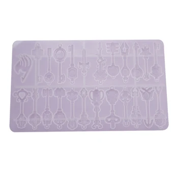 

1Pc Non-toxic Silicone Mold Vintage Key Silicone Resin Jewellery Pendant Mold Epoxy Casting Mould DIY