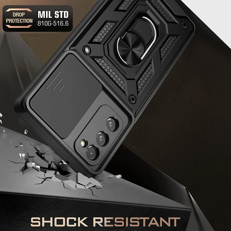 OPPO Reno 6 Z A16 A15 A74 A54 A94 A15S Case Realme  8 C21 C11 2021 A9 A5  Slide Stand Kickstand Ring Camera Military Grade Cover