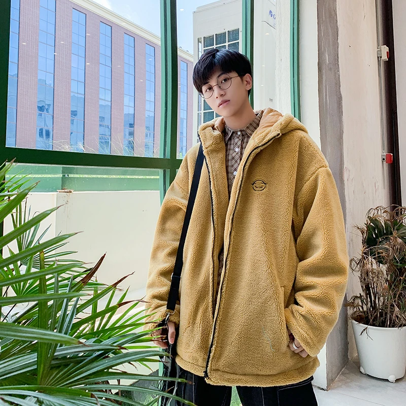 

Winter Coat Men New Korean Version Of High Quality Lamb Hair Loose Casual Trend Thickening Men's Jacket Clothes