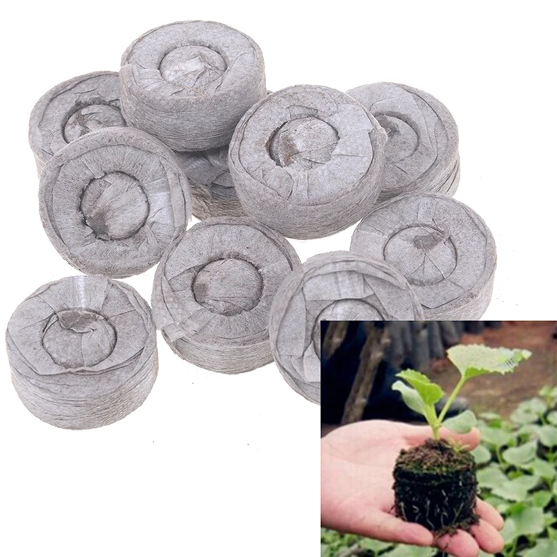 10pcs 30mm Professional Jiffy Peat Pellets Seedling Soil Block In Blocks Seed Starting Plugs Pallet