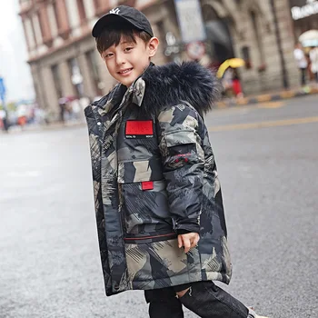 

Quality Winter Clothes for Boys Fashion Fur Hooded Kids Down Jackets Teenage Boys Parkas size 8 10 12 14 year Children Outerwear