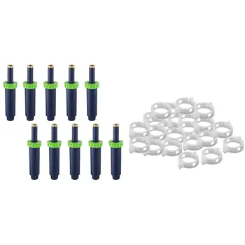 

180 Degree 1/2 Type Adjustable -Up Sprinkler with 400Pcs Reusable 2m Plastic Plant Support Clips Clamps