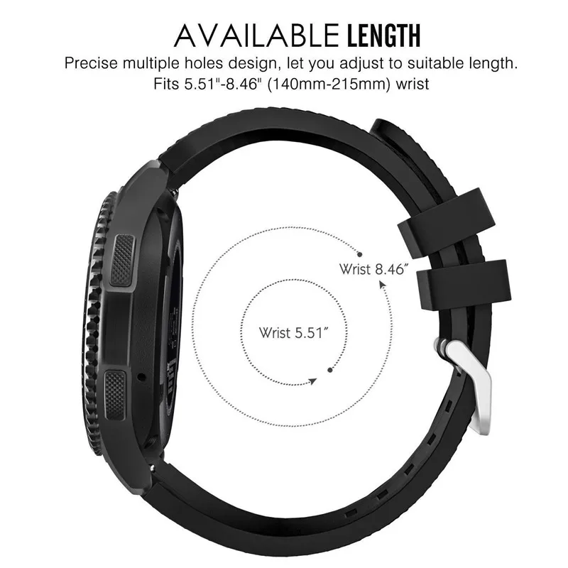 Силиконовый ремешок для наручных часов samsung Шестерни S3 классический Frontier 22 мм силикагель ремешок для наручных часов S 3 спортивный ремешок сменный Браслет