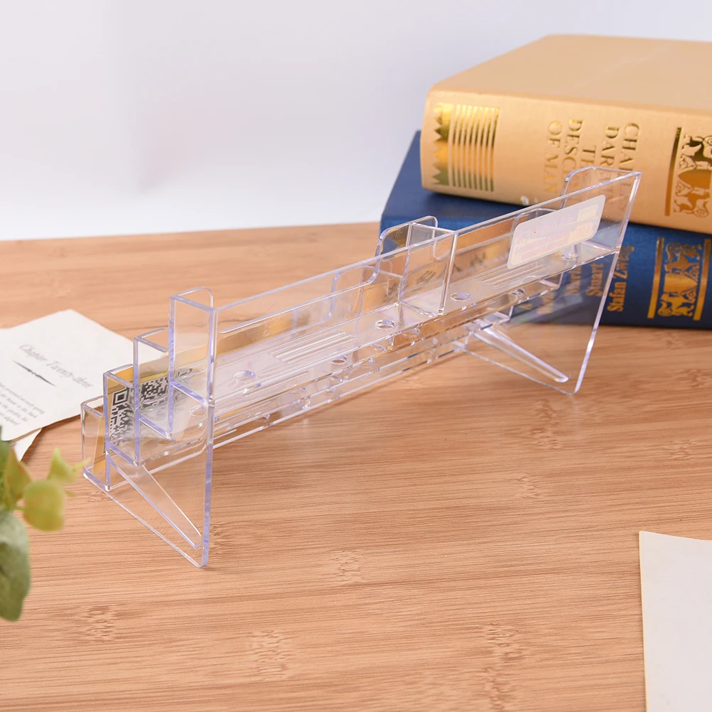 

Office Desktop Business Card Holder 8 Pockets Stand Clear Transparent Acrylic Counter Display Stand Office Home Supplies