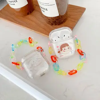 

Japan Peko Milky Girl bracelet Cinnamoroll Headset Earphone Wireless Case For Apple Airpods Pro 1 2 3 Protective Cover