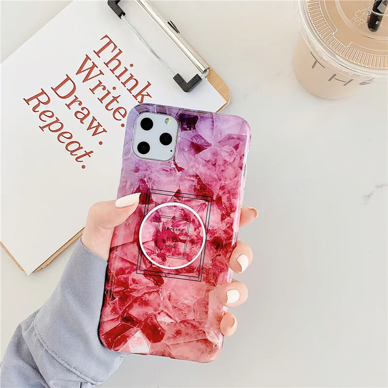 Для iphone XR мраморный чехол, чехол-подставка для телефона для iphone 11 Pro Max X Xs XR 6 6s 7 8 Plus Мягкая силиконовая задняя крышка