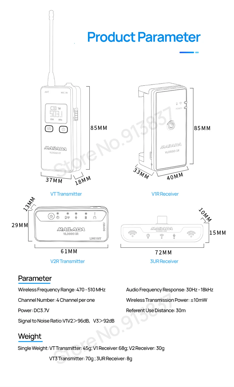 Mailada VLOGGO3 UHF Беспроводной Микрофон Студийный мини-микрофон для телефона Android huawei Xiaomi samsung DJI Osmo mobile 3 PK Rode GO