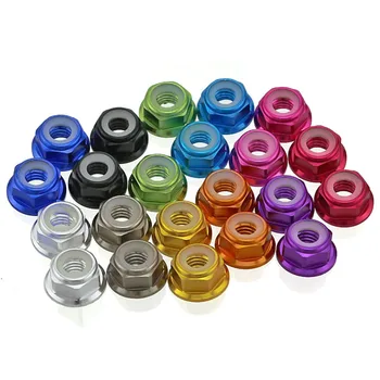 

M2/M3 Aluminum alloy flange locknut multi-color nylon insert lock self-locking flange RC airplane toy model bicycle screw Nut