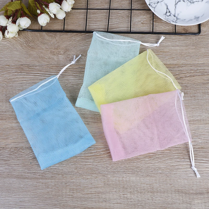 5pcs Hanging Soap Saver Bags For Foaming Cleaning Soap Mesh Bag Mesh Net Bath Soap Net Bathing Cleaning Gloves