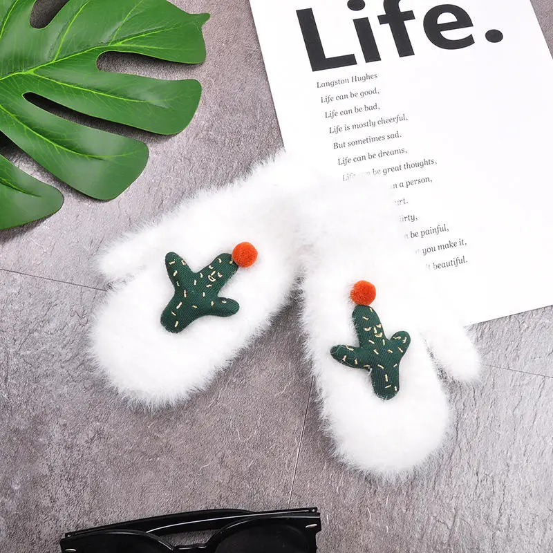 Wecute/Детские перчатки С КАКТУСОМ; Милые стильные детские перчатки; варежки для малышей; Рождественский подарок для маленьких девочек; теплые варежки