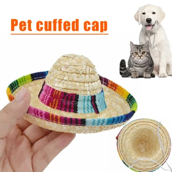 

Multicolor Pet Sombrero Hat Dog Cat Cap Small Pet Outdoor Costume Head Wear Decoration PR Sale