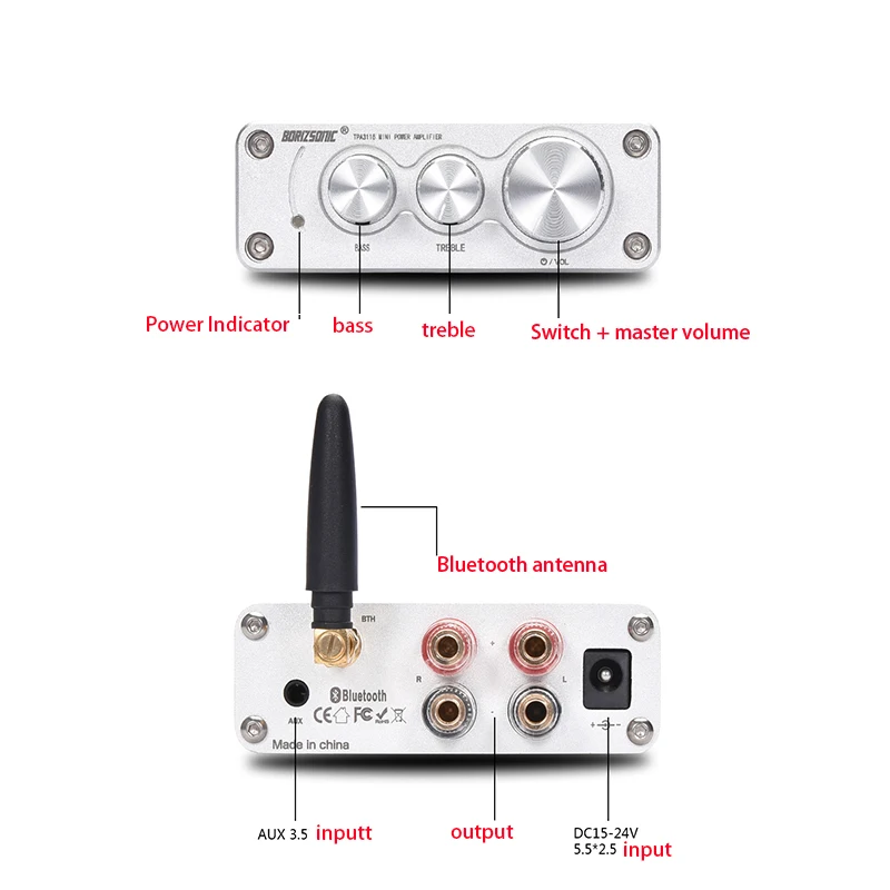 KYYSLB 50 Вт* 2 DC12~ 24 В HIFI Fever Mini 5,0 Bluetooth усилитель QCC3003 TPA3116 стерео аудио сабвуфер высокомощный цифровой усилитель