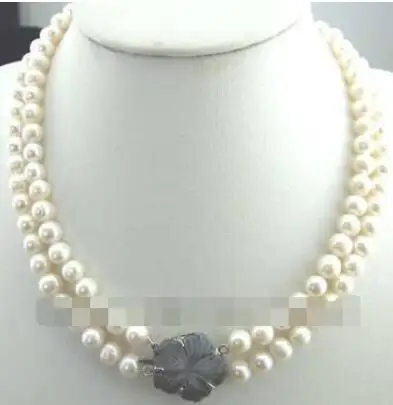 1020++ 7-8 мм натуральный пресноводный жемчуг Овальный Necklace17-18inCH