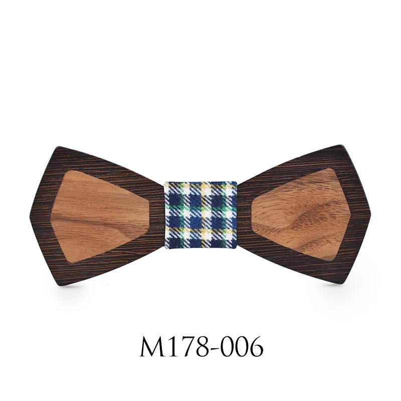 Wood Bowtie Британский Взрослый мужской женский пэчворк дизайн деревянный модный галстук-бабочка жених свадебный бизнес бабочка галстук вечерние деревянная бабочка - Цвет: Wood Bowtie
