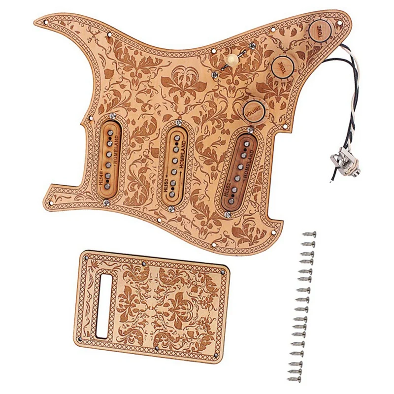 Предварительно Заряженная накладка Sss Pickups Scratch Plate с задней крышкой из кленового