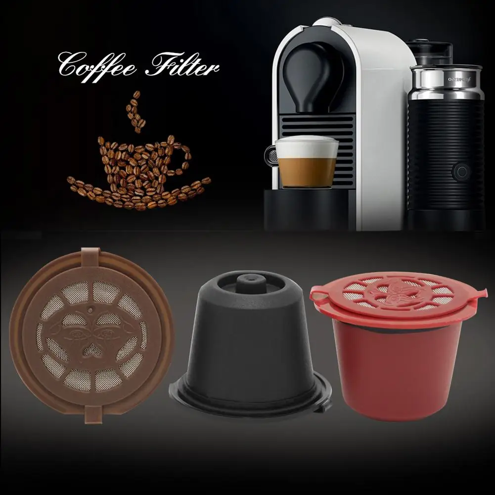 

1/3pcs Refillable Reusable Coffee Capsule Filter for Nespresso Coffee Machine Brush Spoon Coffee Filter Baskets Pod Coffeeware