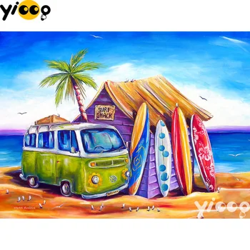 

Full Square/Round diamond Painting surf shack scenery 5D DIY Diamond Embroidery Cross Stitch Rhinestone Mosaic Decoration BX0281