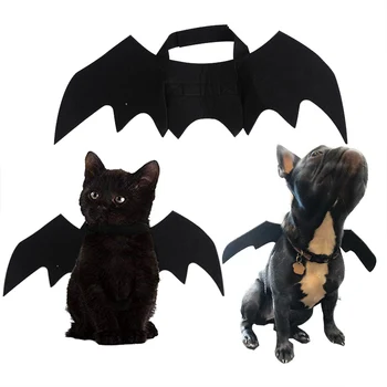 

Halloween black wings for cat pet cosplay clothes Halloween gfit cats fly bat wing costume devil pet cat Halloween party decor