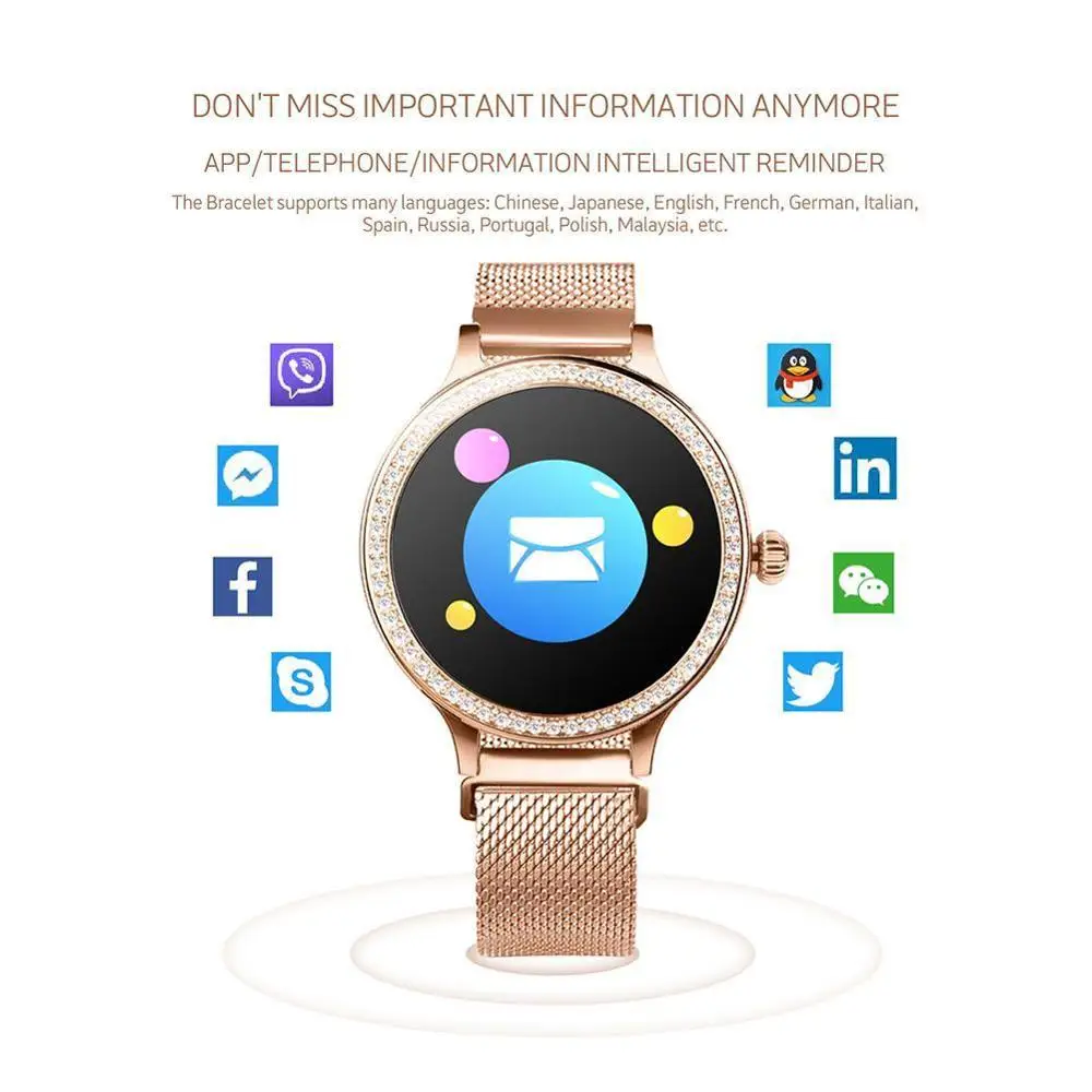 M8 Smart Watch Women Wristband IP68 Waterproof Lady Band Health Bracelet Tracker Heart Fitness Rate Wristwatch Monitor Smar P7I5