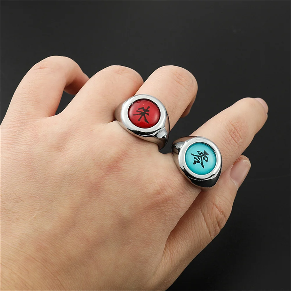 Bague Naruto Akatsuki avec Logo, signe Sasuke Itachi Ninja, bandeau en  acier titane, bijoux Anime Cosplay, cadeaux pour femmes et hommes -  AliExpress