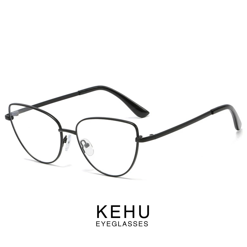 KEHU сексуальные треугольные очки в форме "кошачий глаз" женские брендовые сверхлегкие сплав не-очки с оправой UV400 прозрачные линзы очки для путешествия KE58