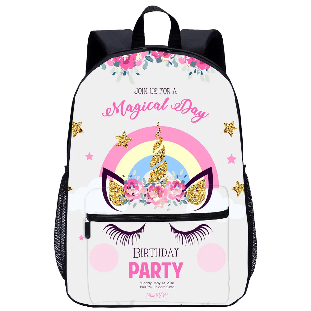 Школьная Всесезонная школьная сумка с единорогом для девочек вместительный