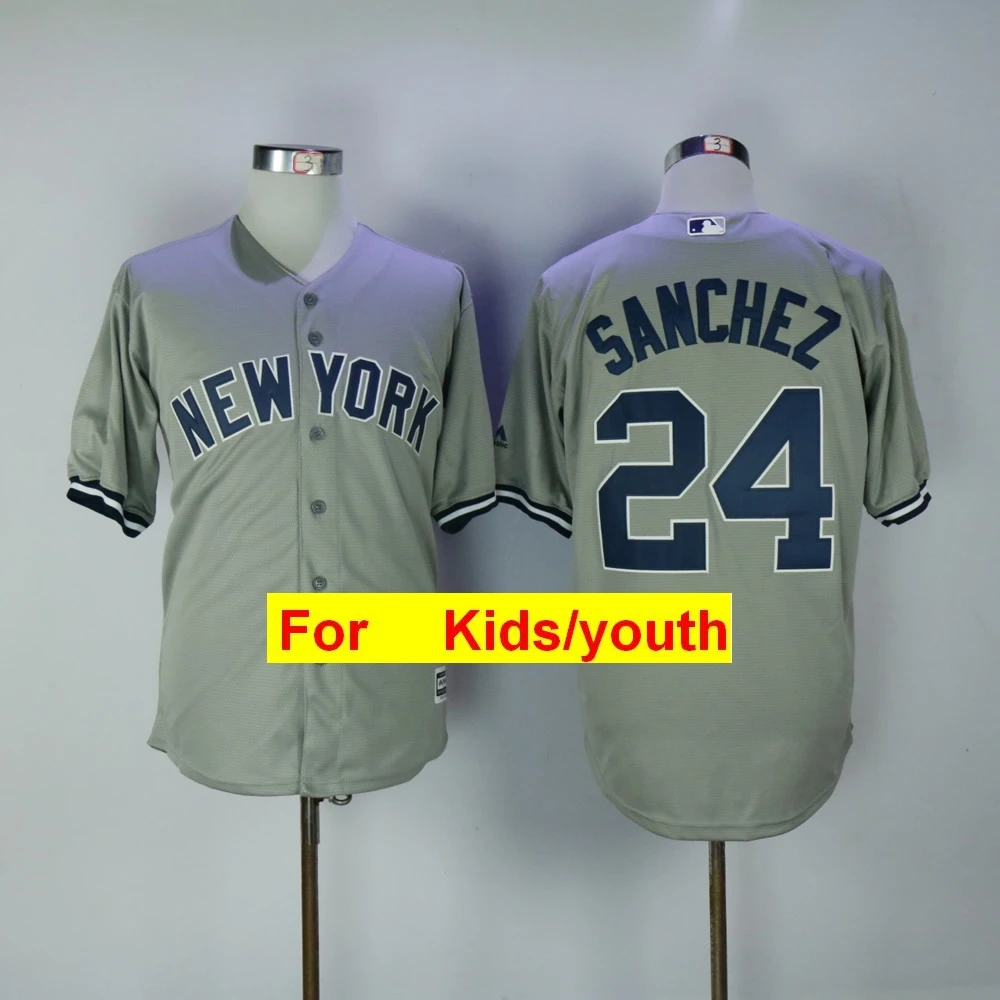 Белый youth New York Aaron Judge Giancarlo Stanton Gary Sanchez Didi Gregorius Gleyber Torres FLEX& Cool Base Player Jersey - Цвет: Белый