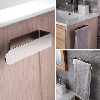 

Bath Towel Holder Bathroom Towel Bar Wall Mounted Towel Rack Hanger Single Hook Dual Towel Racks Stainless Steel Bath Tool