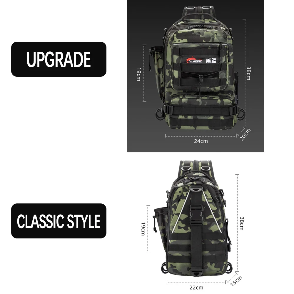 Crossbody Multifunction Fishing Bag Waterproof Tactical Backpack