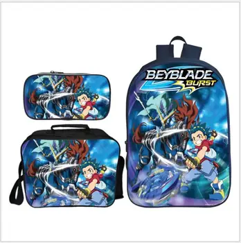 

3Pcs Set Boys Backpack BEYBLADE BURST School Bags For Students Best Gifts Children Cartoon School Bags Mochila Escolar
