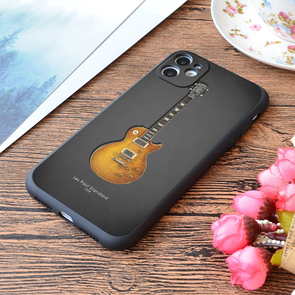 

For iPhone Les Paul Standard Guitar Print Soft Matt Apple iPhone Case