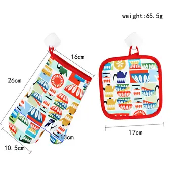 

New1set Christmas microwave oven heat insulated pad Christmas Xmas glove mat Good quality Fast delivery Cure