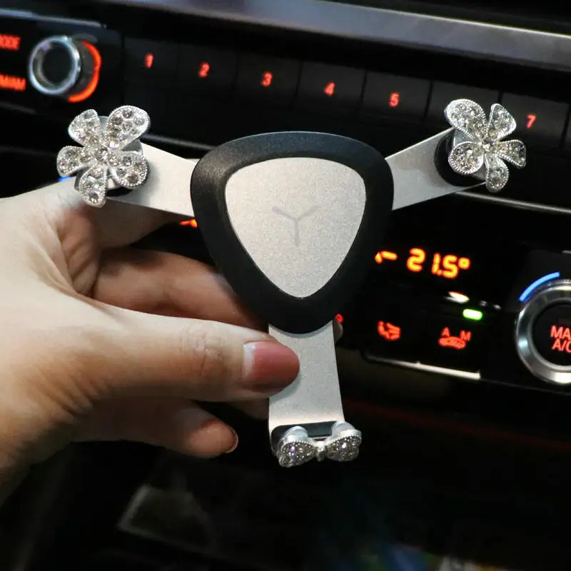 Автомобиль AC выход мобильного телефона держатель gps Стенд с кристаллами отличный подарок для женщин девочек Многофункциональный