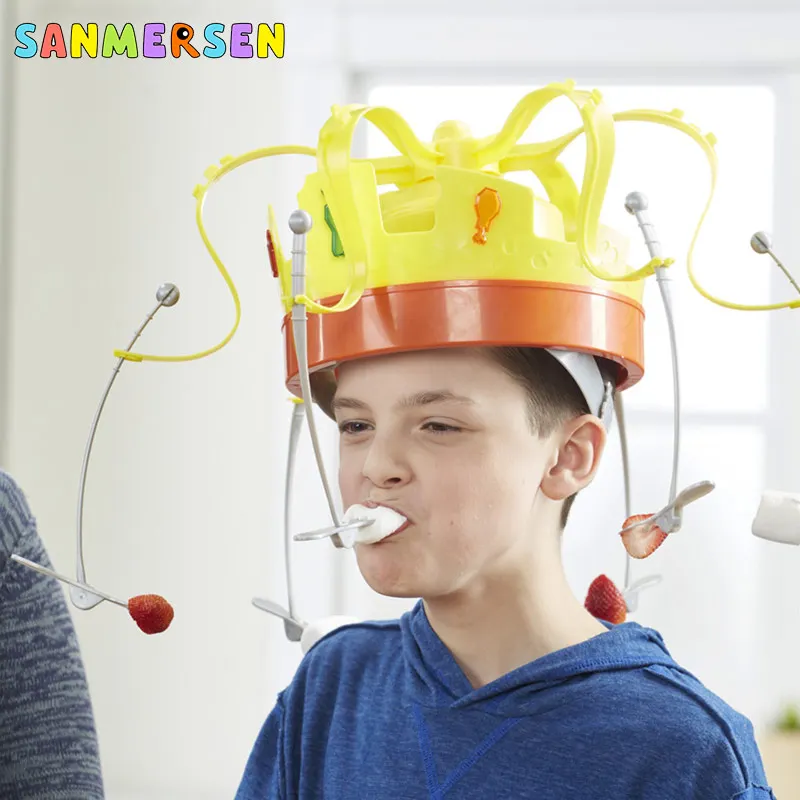 Семья Вечерние игры Корона Еда шляпа игрушка обман чау Корона Забавный аккуратные есть Еда с вращающаяся вечерние Для детей Рождественская игра