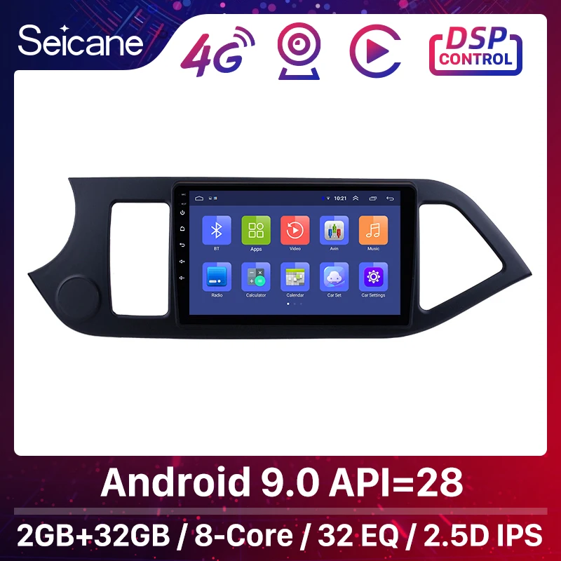 Seicane 2Din Android 10 0 9 &quotавтомобиль радио для 2011 2012 2013 2014 KIA PICANTO Утро GPS мультимедийный