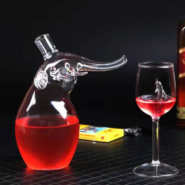 Дельфин бокал Красного вина es с дельфином внутри бокал кристально прозрачное стекло для домашних баров Вечерние