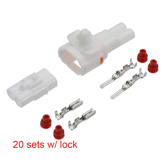 Sets 2 Pin Waterproof Male Female Kit w/ Lock Auto Connector PA66 6187-2171 6180-2181 6180-2321 6187-2311 For Honda