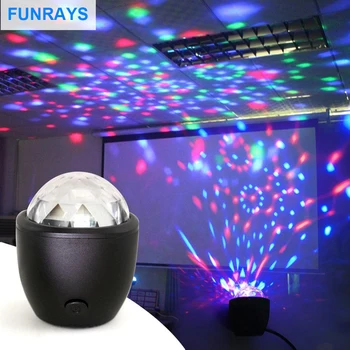 

Mini Voice Activated Crystal Magic Ball Led Stage Disco Ball Projector Party Lights Flash DJ Lights for Home KTV Bar Car